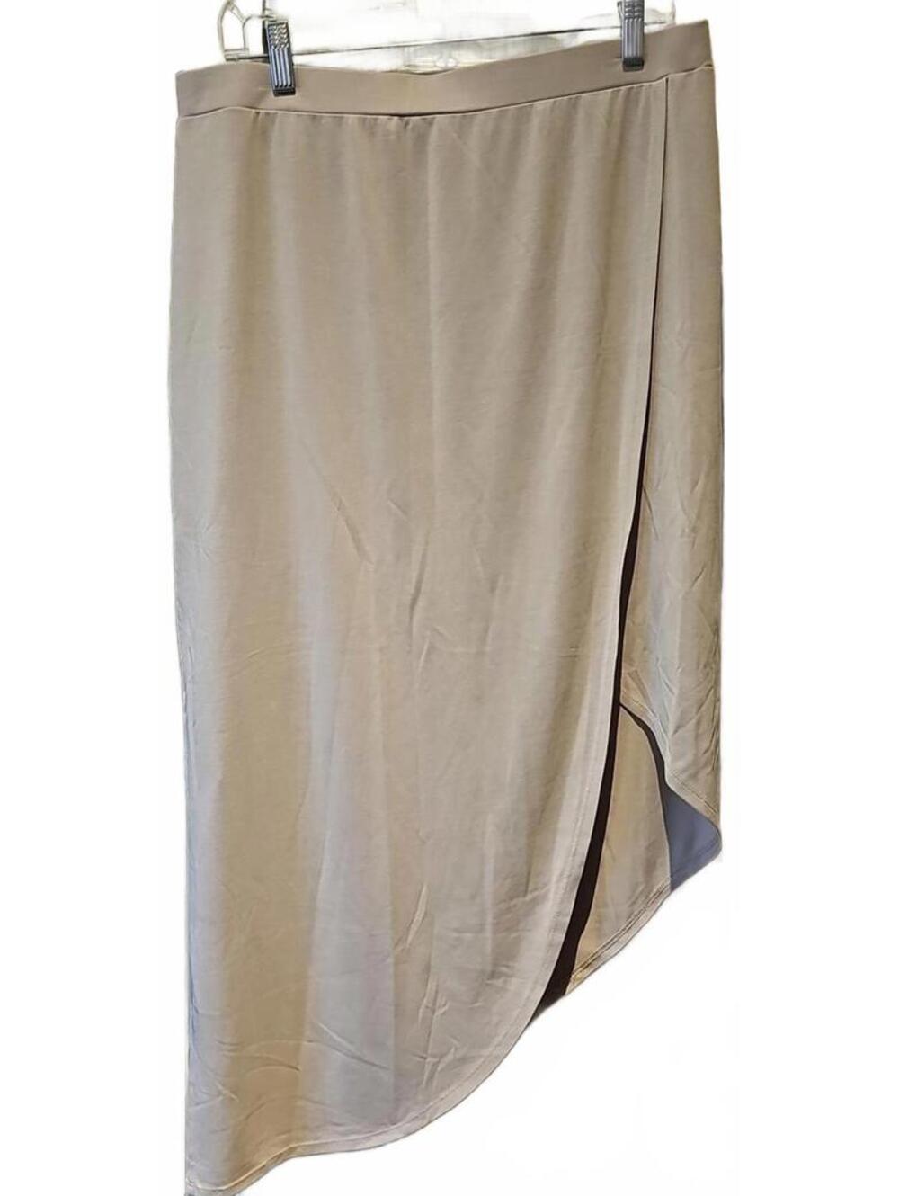 BCBGMAXAZRIA Lia Asymmetrical Vintage Light Stone Wrap Skirt Size L